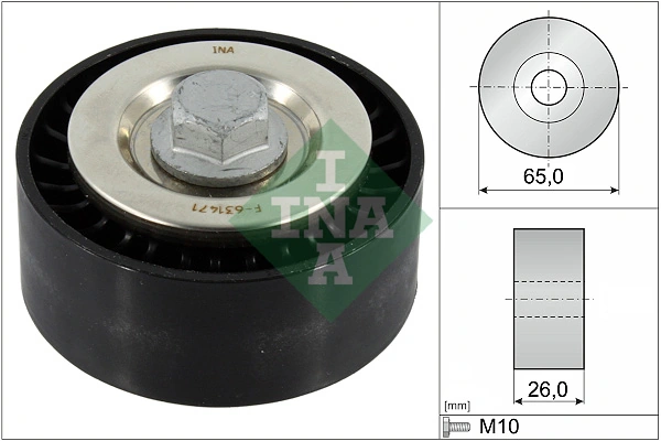 Deflection/Guide Pulley, V-ribbed belt